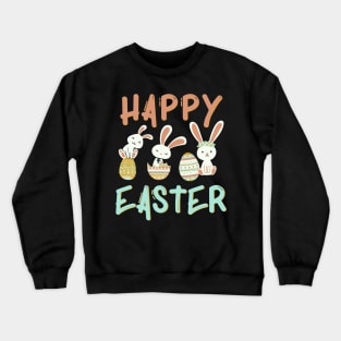 Cute funny bunny Happy Easter Eggs Bunnies Crewneck Sweatshirt